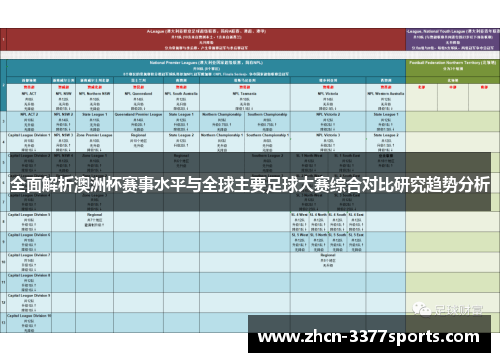 全面解析澳洲杯赛事水平与全球主要足球大赛综合对比研究趋势分析 全面解析澳洲杯赛事水平与全球主要足球大赛综合对比研究趋势分析